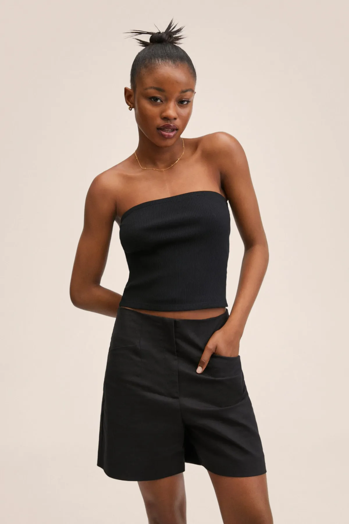 MANGO  Schwarze Damenbluse 27027134