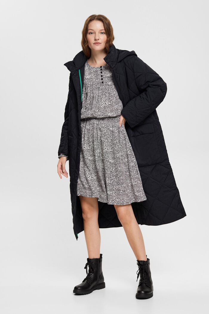 Geblümtes Kleid mit langem Arm, LENZING™ ECOVERO™