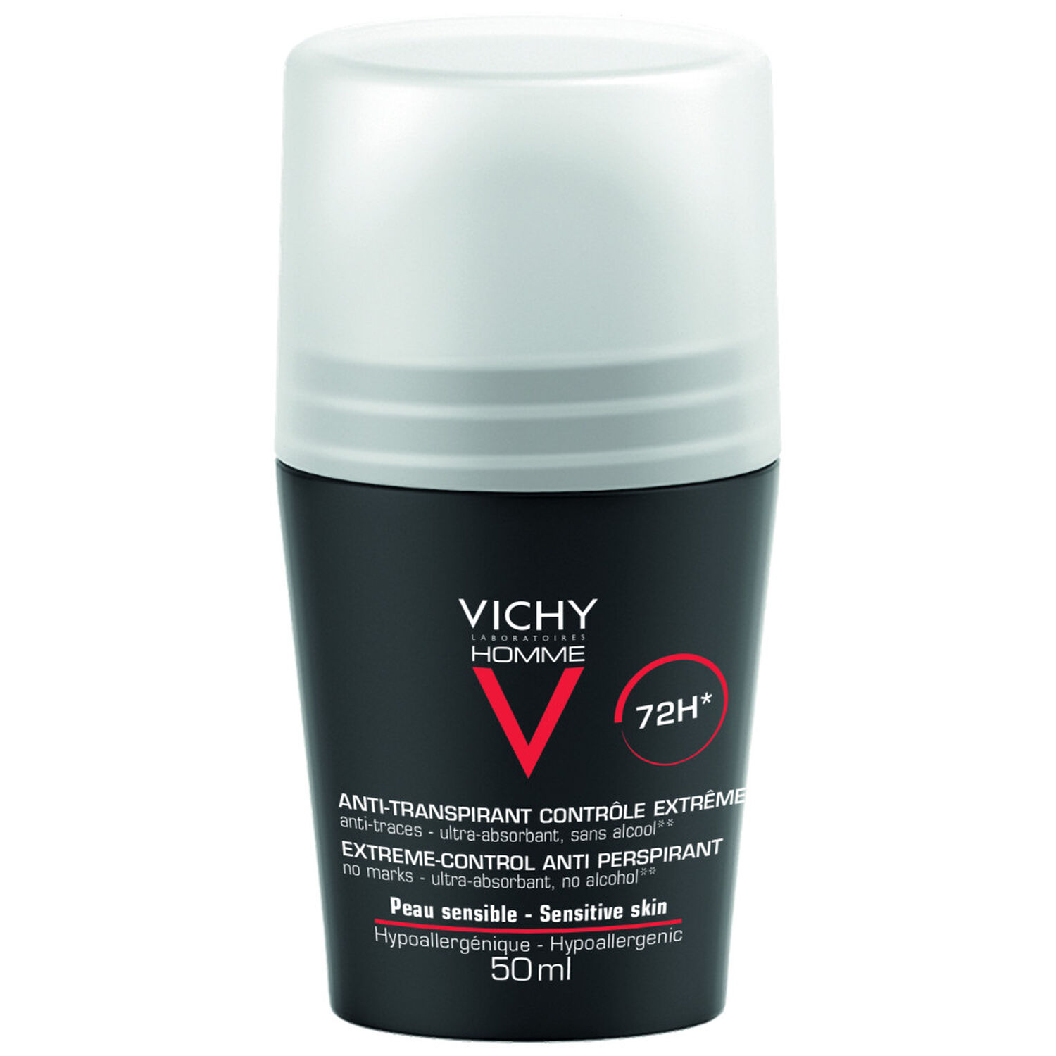 Vichy Anti-Transpirant 72H pour Homme Roll-On 2x50 ml