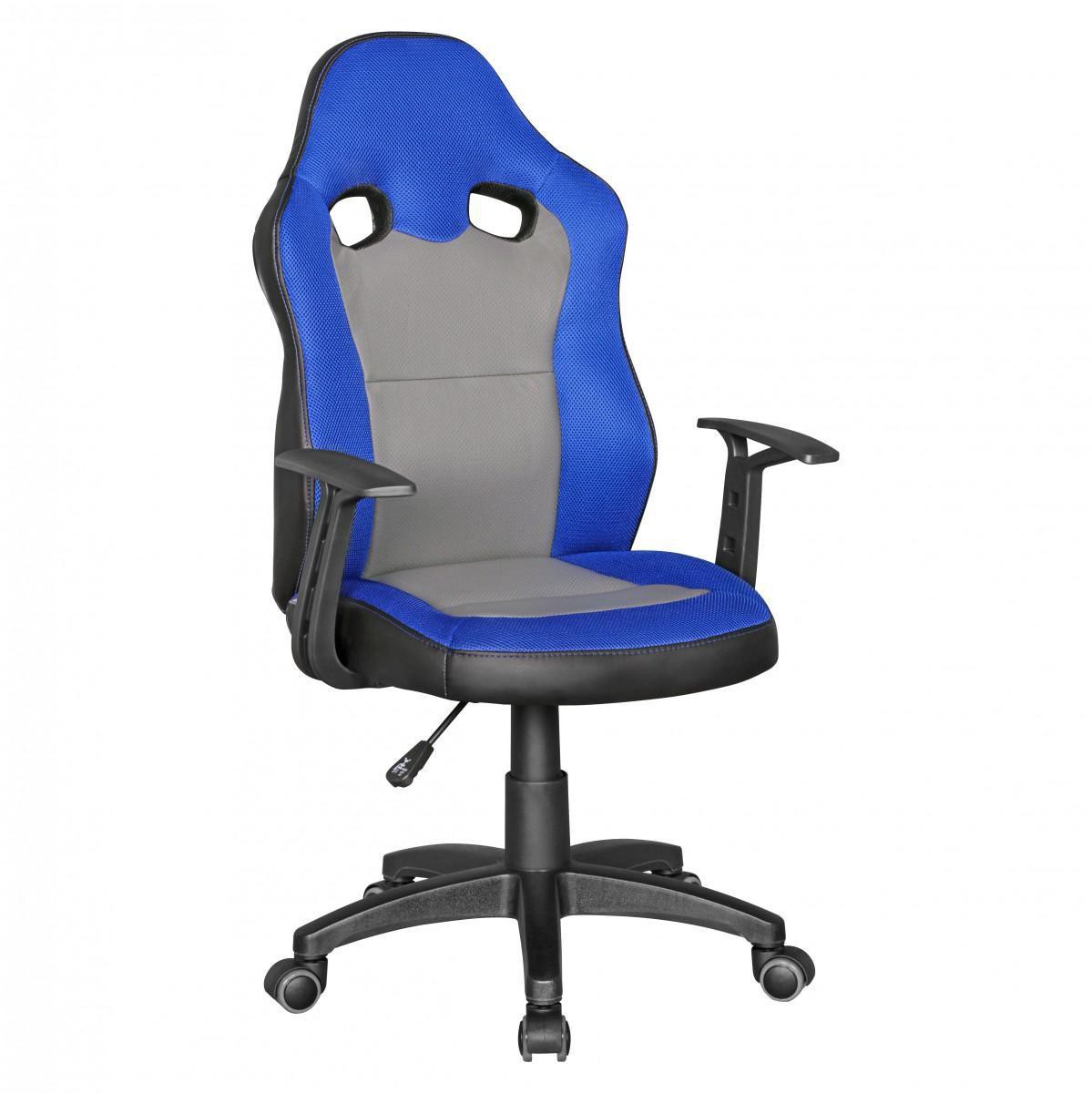 Amstyle Kinderdrehstuhl SPEEDY Jugendstuhl Kinderschreibtischstuhl Drehstuhl ergonomisch - blau/grau