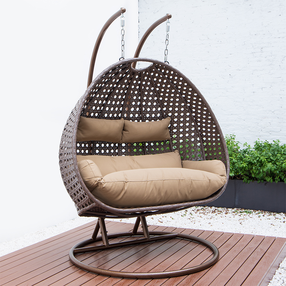 Home Deluxe Polyrattan Hängesessel TWIN - Braun
