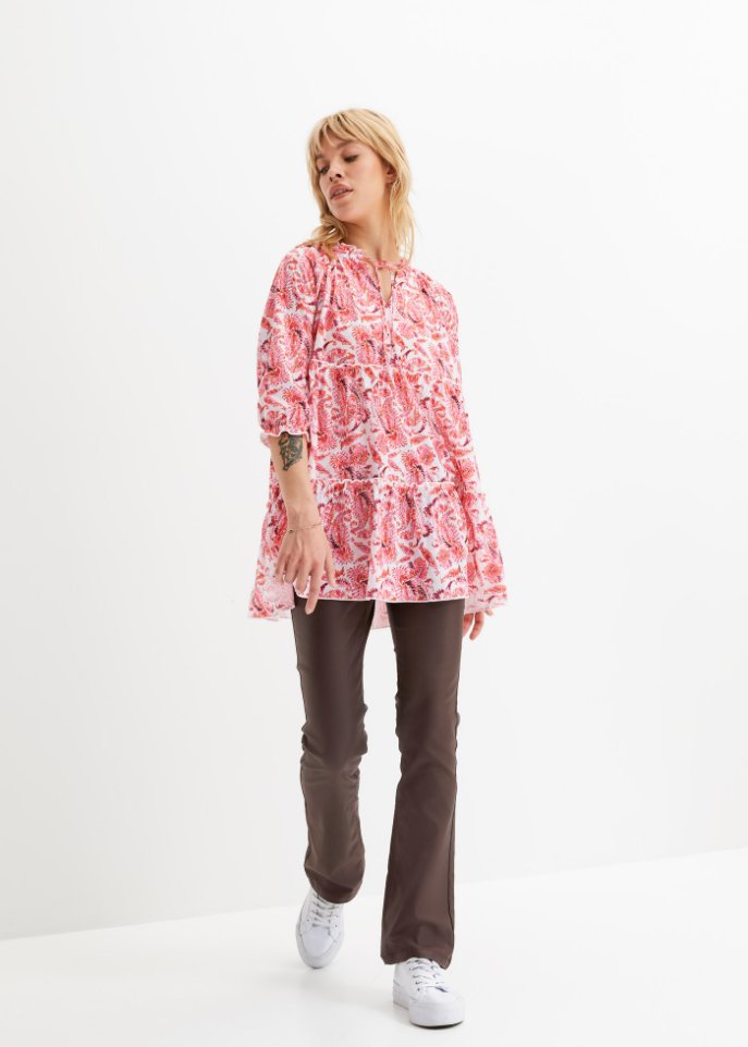 Shirt-Tunika mit Volant