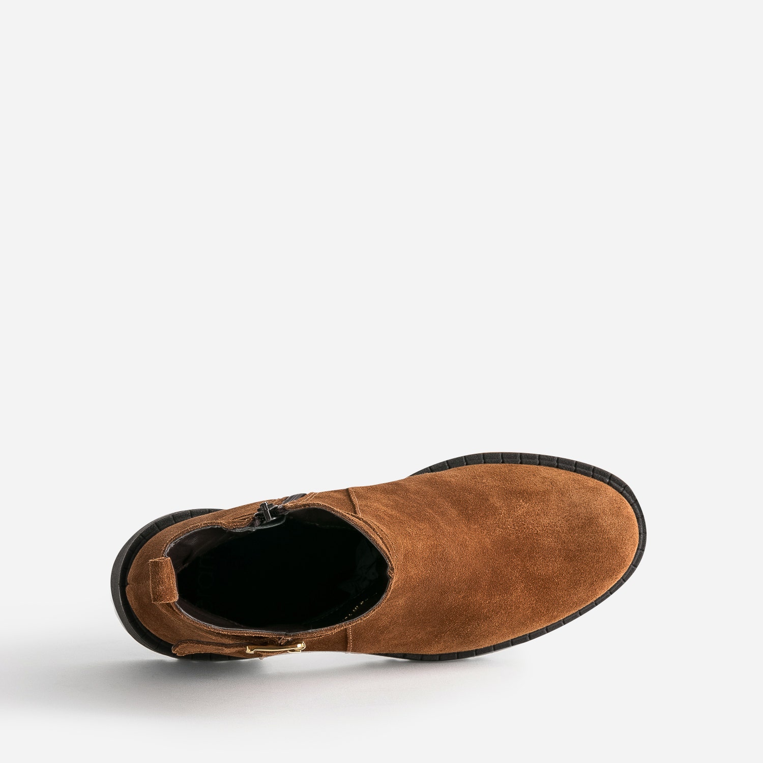 Boots éco-conçu cognac cuir velours à semelle crantée