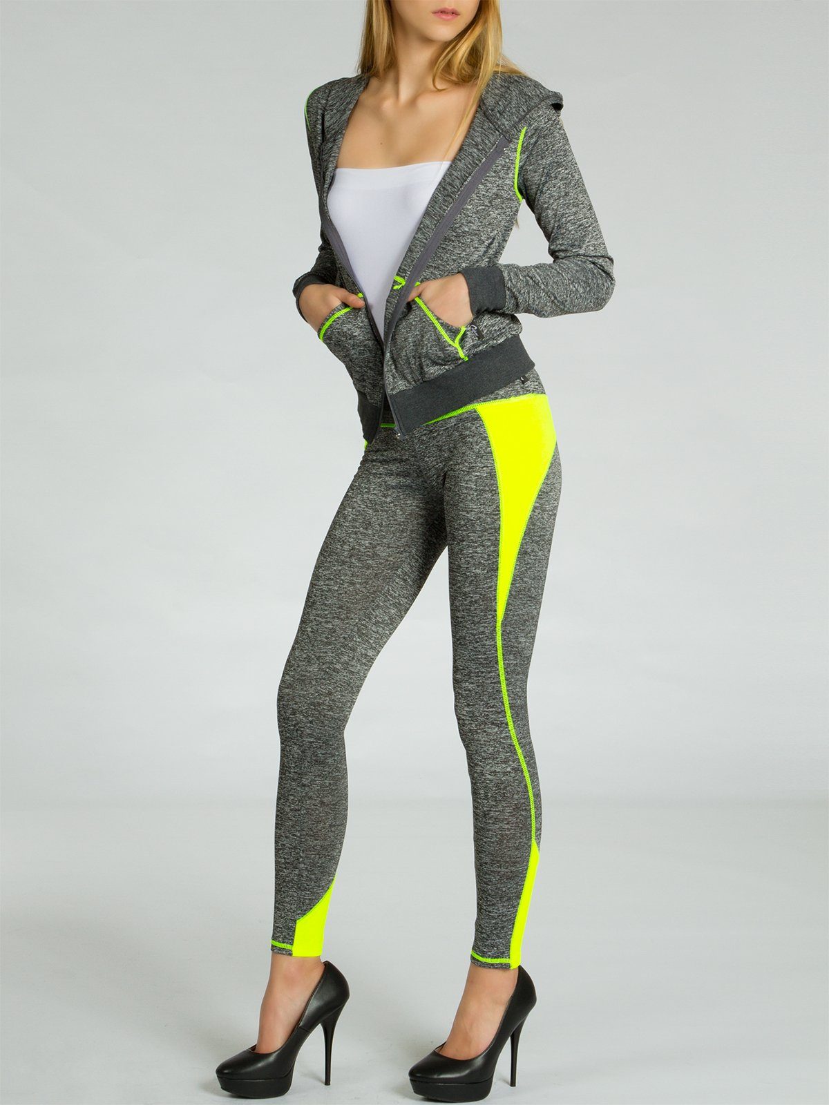 Caspar Trainingsanzug JG001 stylischer Damen Jogginganzug mit Kapuze