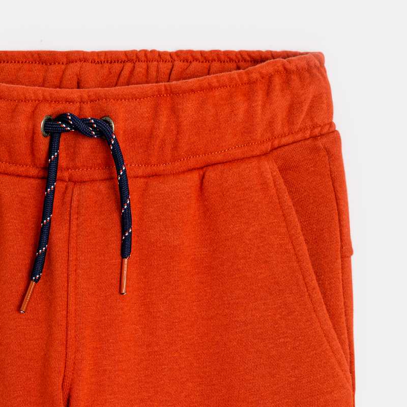 Jogging uni à poches cargo orange garçon