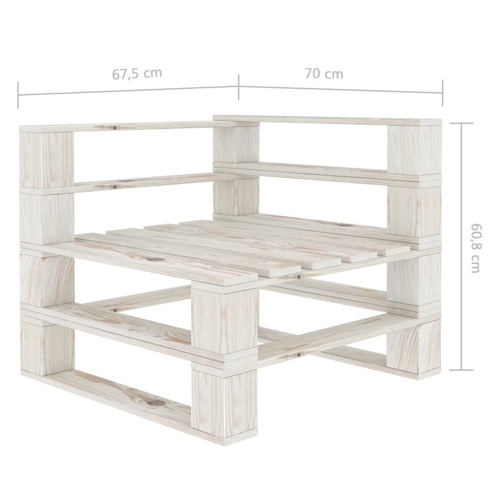 vidaXL Loungesofa Garten-Palettensofa 2-Sitzer Weiß Holz, 1 Teile