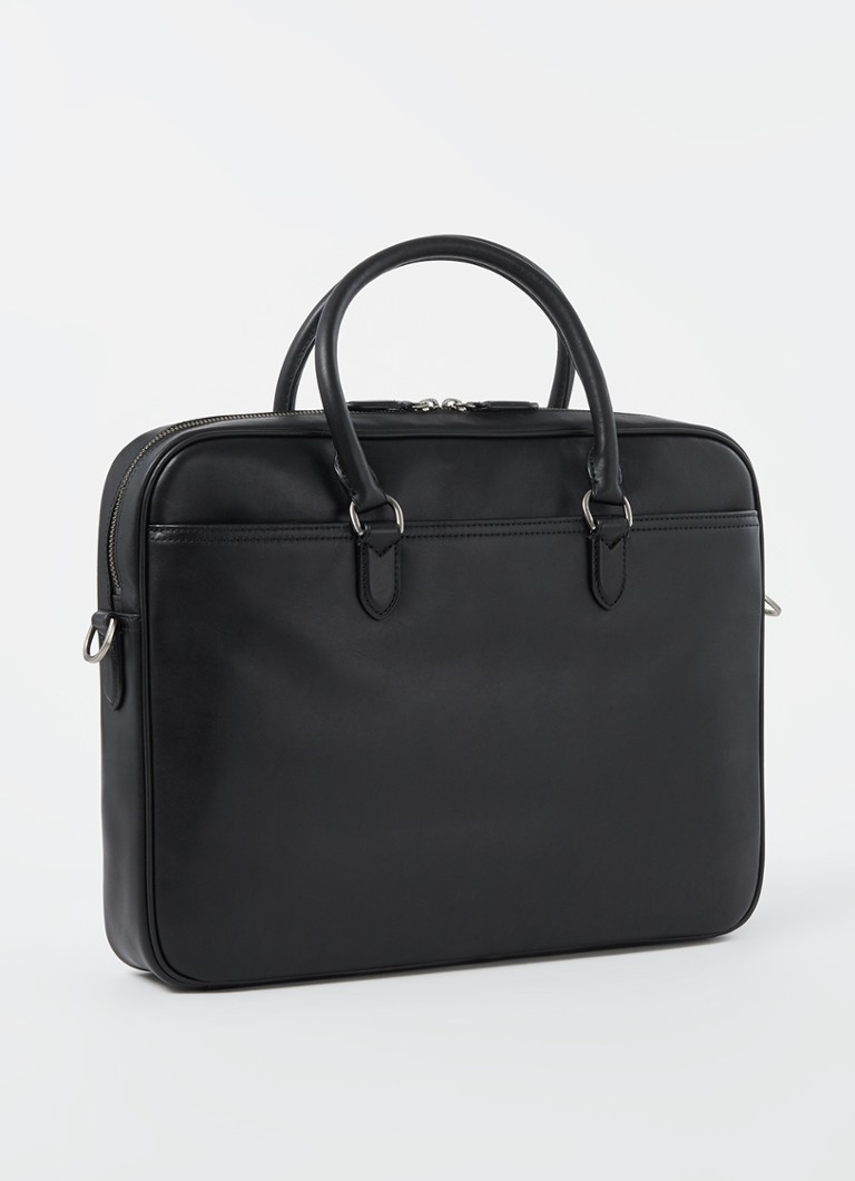 Servietă din piele Ralph Lauren cu compartiment pentru laptop de 15 inch.