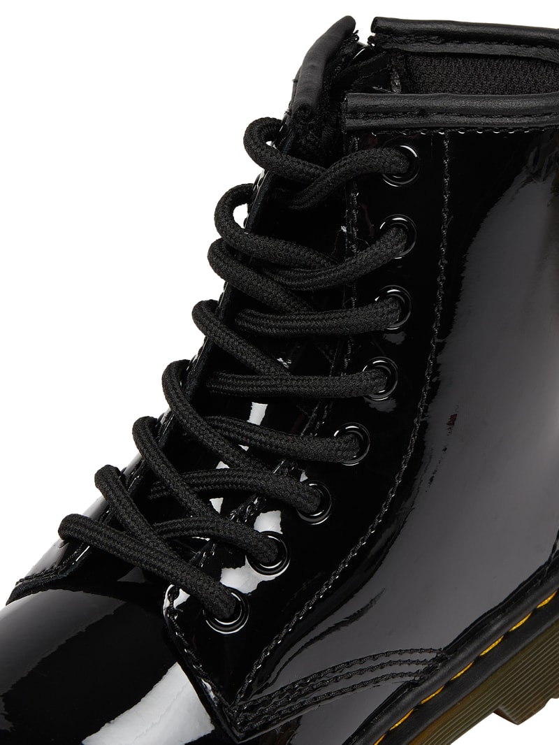 Schnürboots mit Reißverschluss in schwarz
