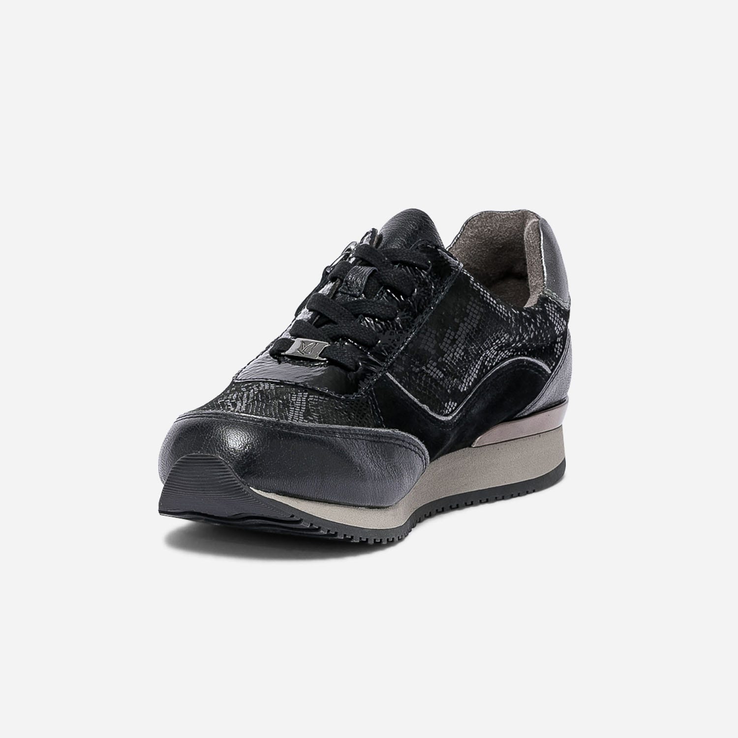 Tennis CAPRICE noire multi cuir