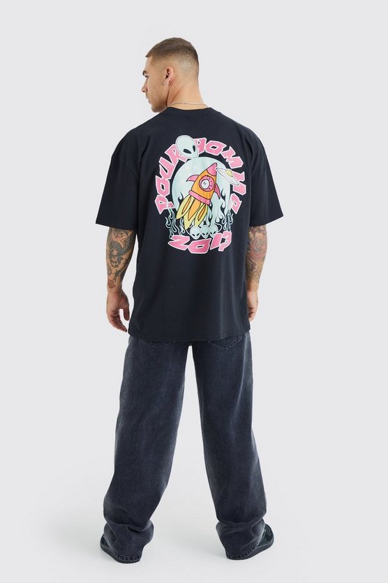 Oversize T-Shirt mit Pour Homme Print