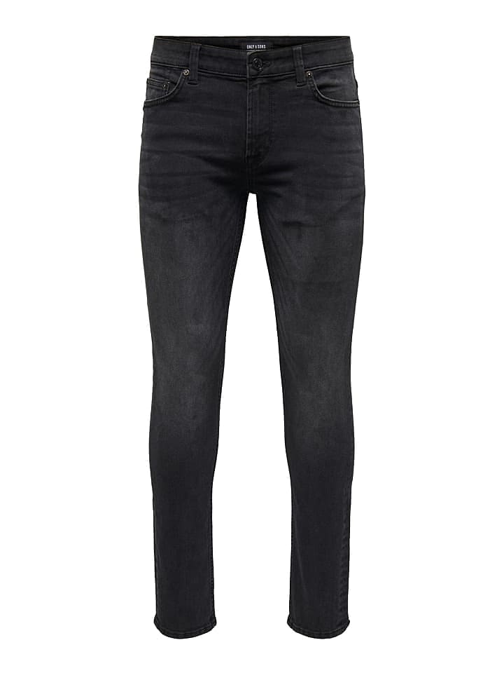 Only&Sons Slim Fit Jeans Basic Hose Stoned Washed Denim Pants ONSLOOM in Schwarz günstig kaufen W29/L34