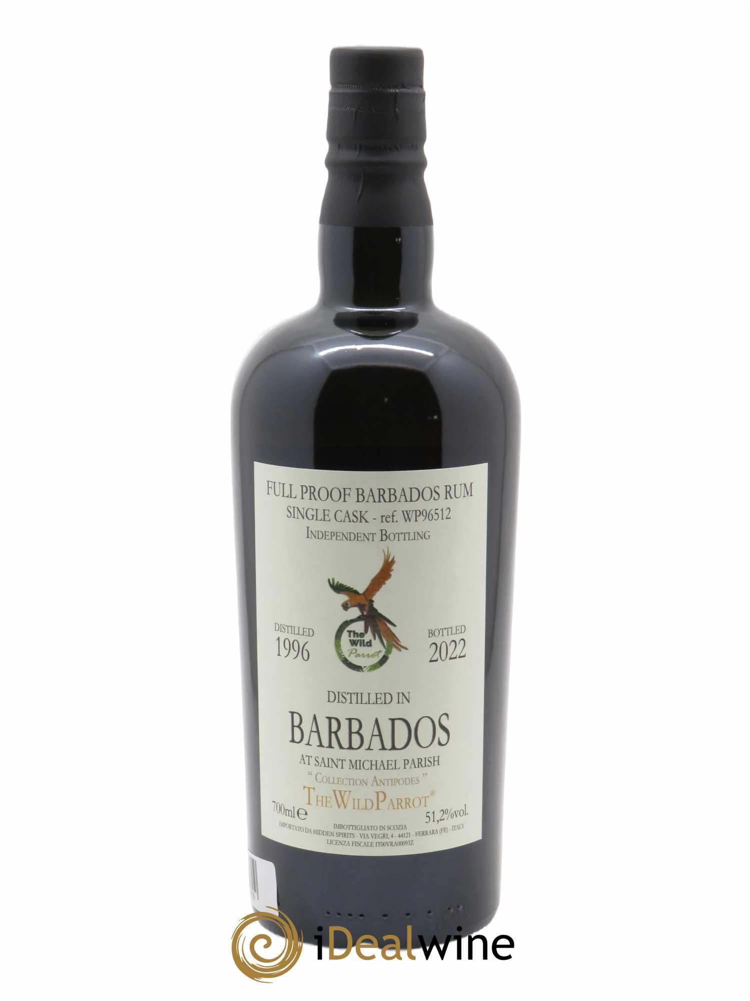 Rhum Hidden Spirits Barbados The Wild Parrot Antipodes (70cl) 1996 - Lot de 1 Bouteille