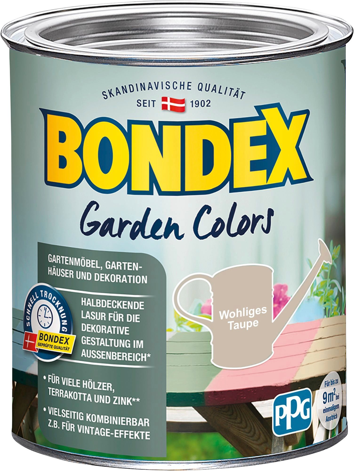 Bondex Wetterschutzfarbe GARDEN COLORS, Behagliches Grün, 0,75 Liter Inhalt