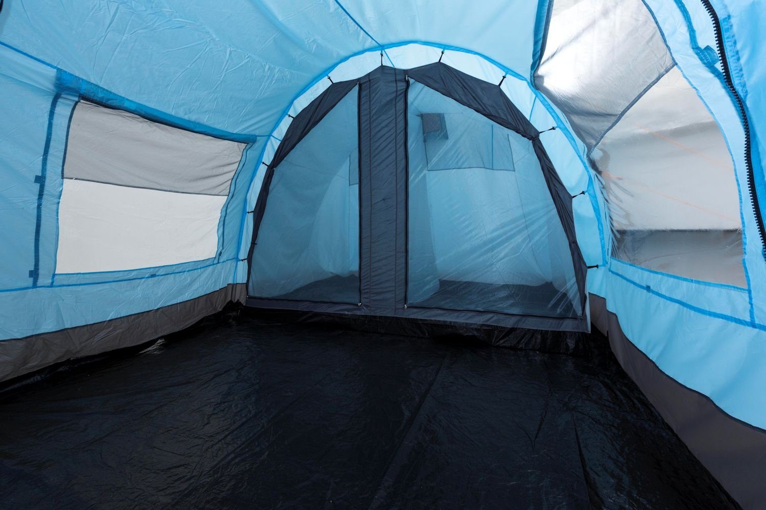 CampFeuer Tunnelzelt Zelt Relax4 für 4 Personen, Hellblau / Grau, 5000 mm Wassersäule, Personen: 4