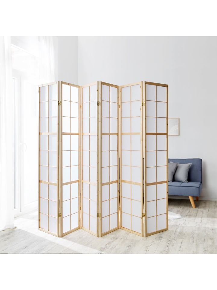Homestyle4u 6-tlg. Paravent Shoji in Braun 264x175 cm günstig kaufen onesize