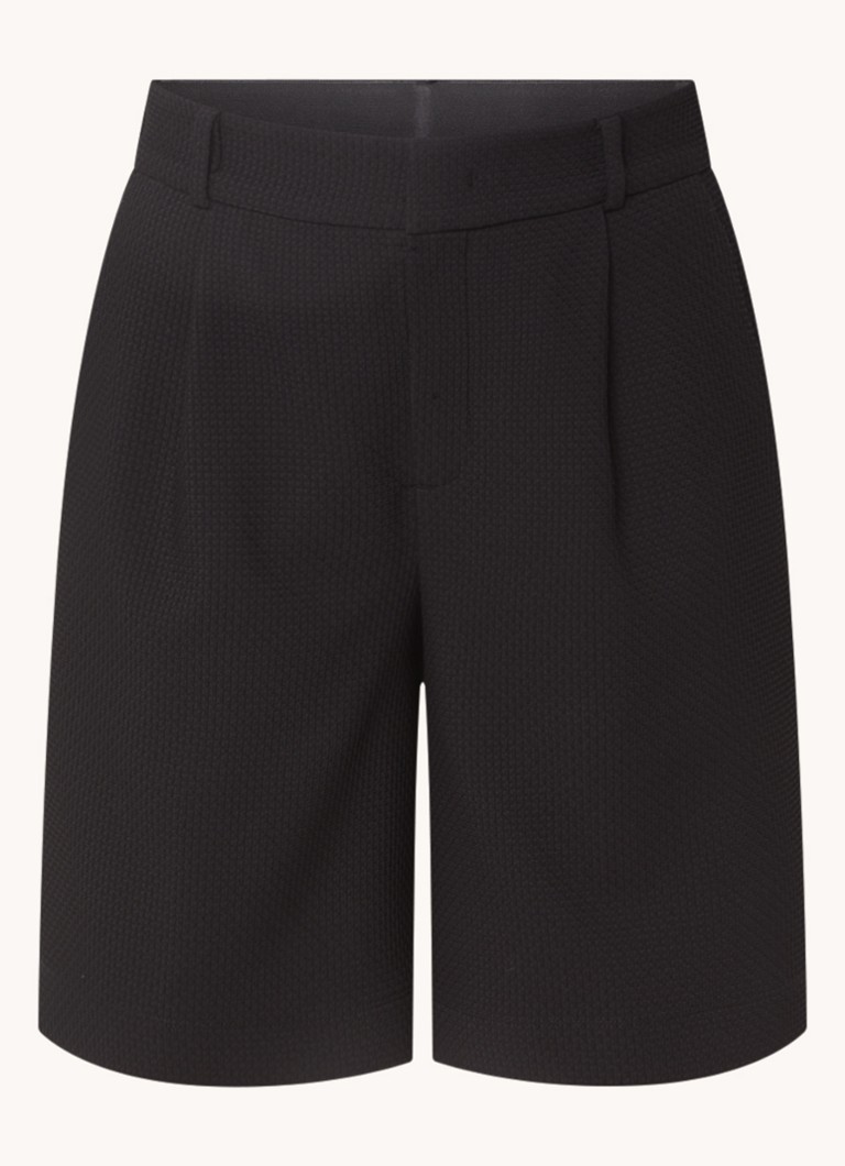 Vanilia Waffle high waist straight fit textured shorts