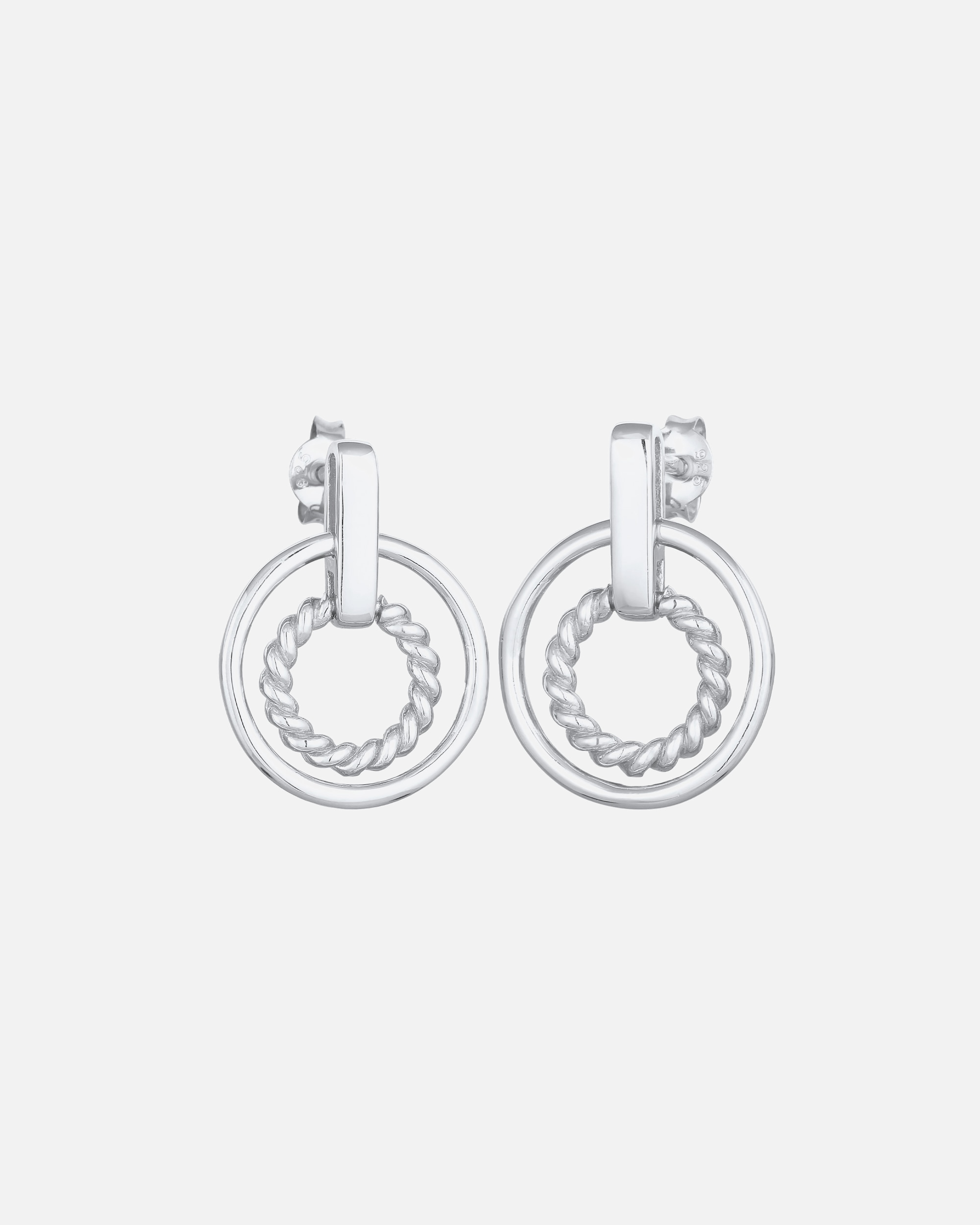 Orecchini da donna Elli a cerchio intrecciato in argento sterling 925