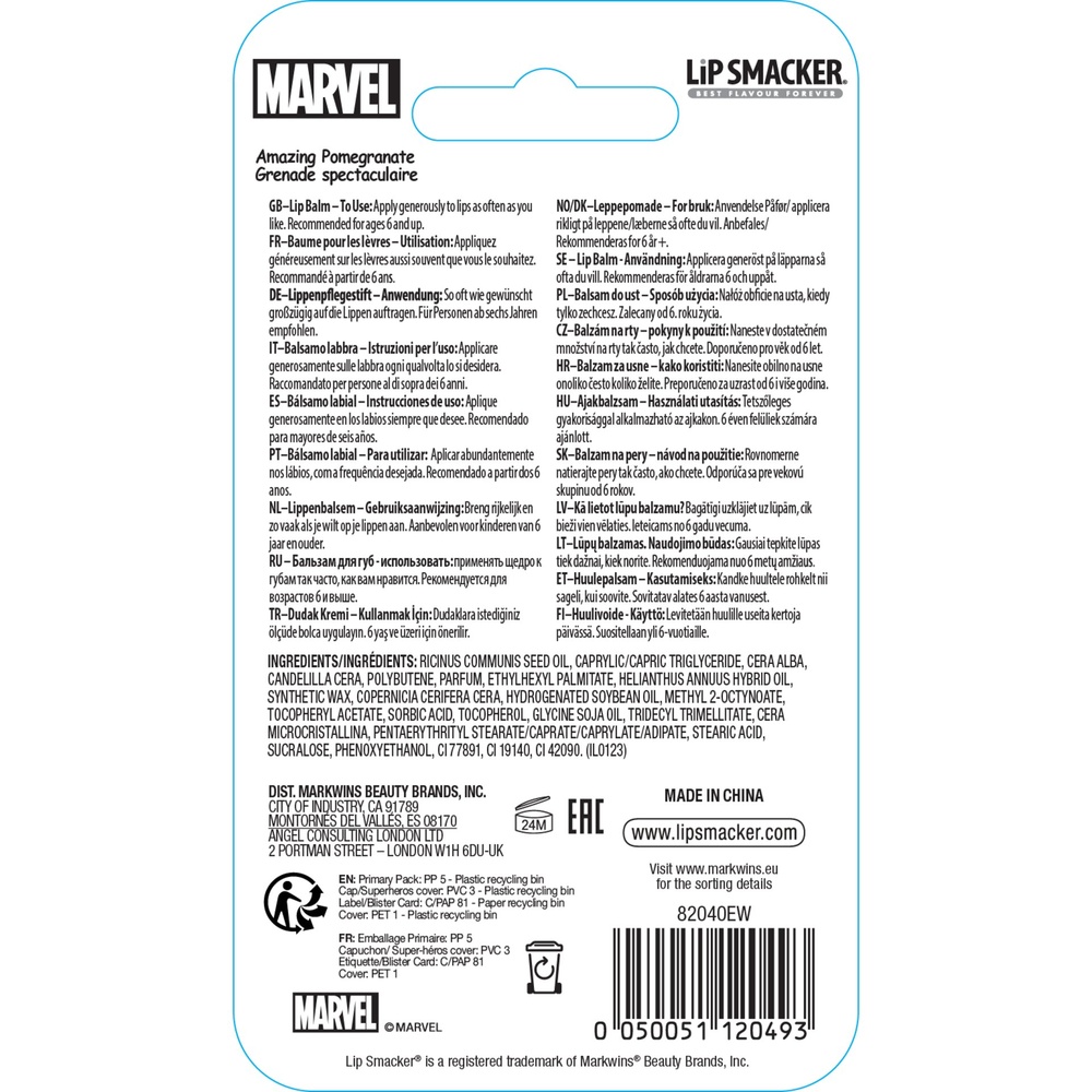 lip smacker Spiderman Lip Balm Baume à lèvres Marvel - Spiderman