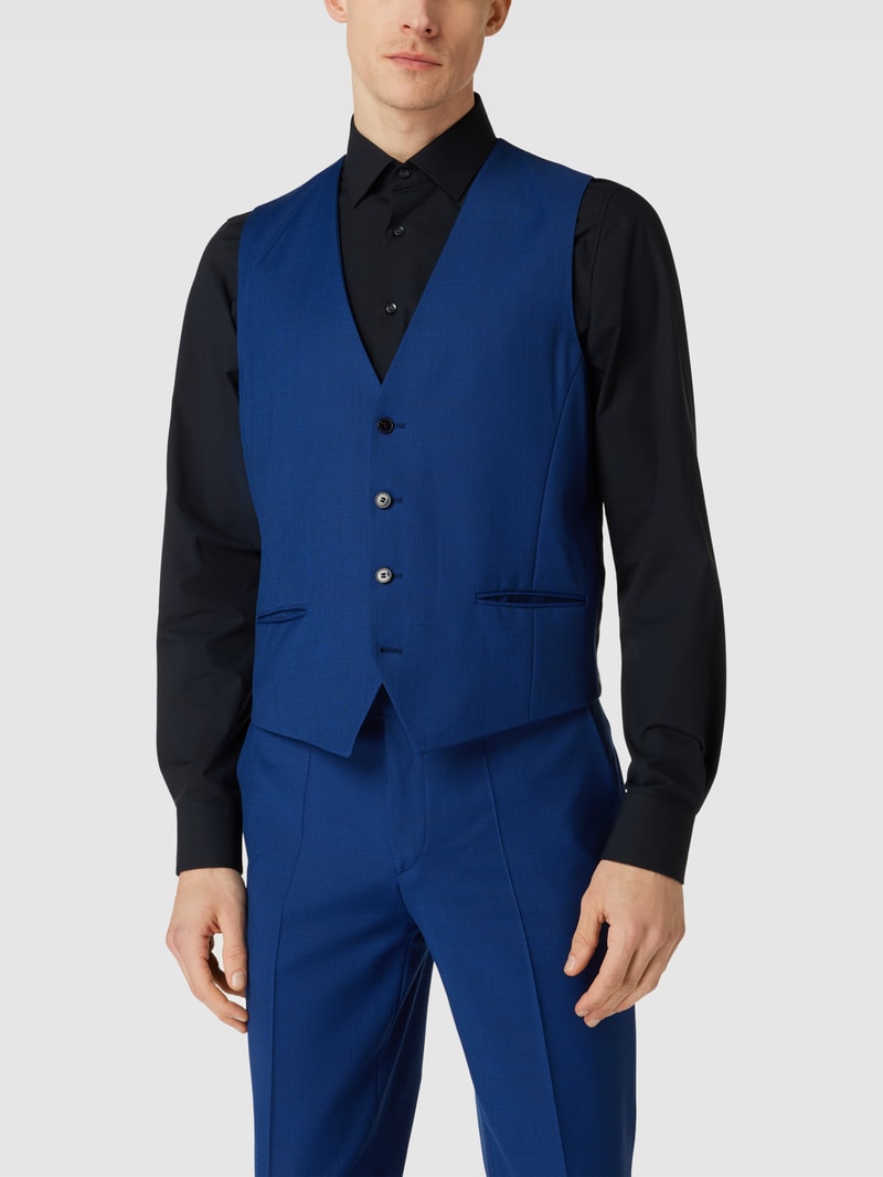 Regular Fit Anzugweste mit Paspeltaschen Modell 'Vin' in royalblau