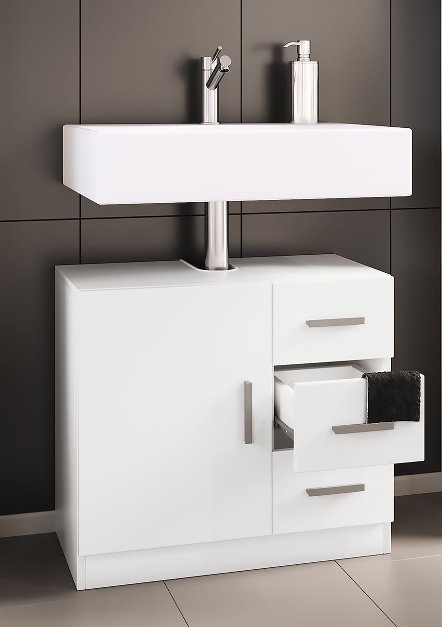 VCM Waschbeckenunterschrank Zalo XL mit 3 Schubladen Weiß