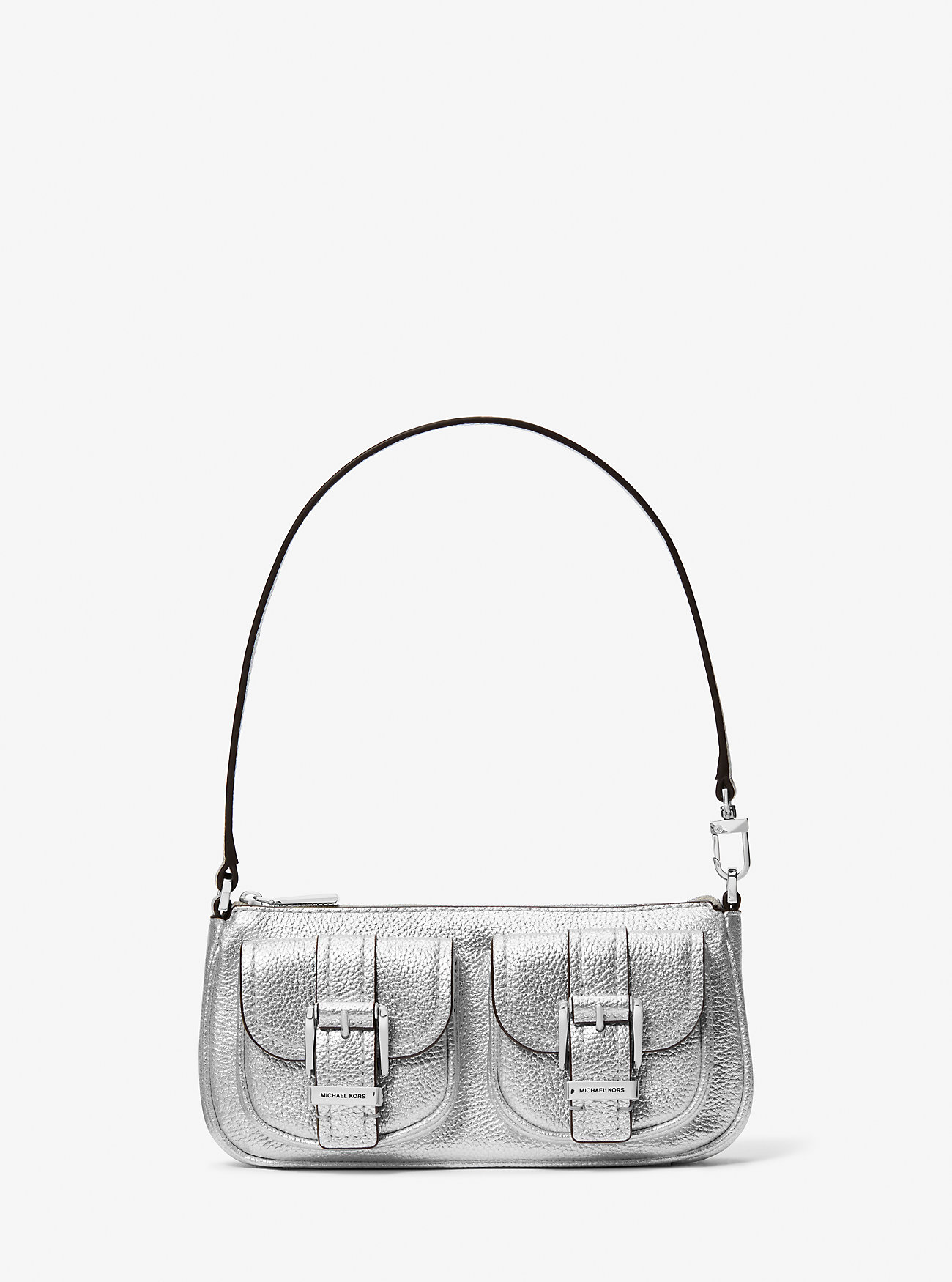 Pochette Zoe piccola in pelle metallizzata - ARGENTO