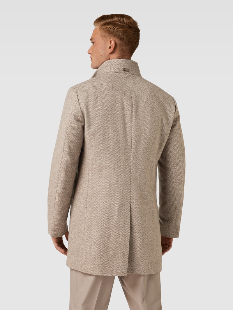 Kurzmantel mit Stehkragen Modell 'Maico' in camel meliert