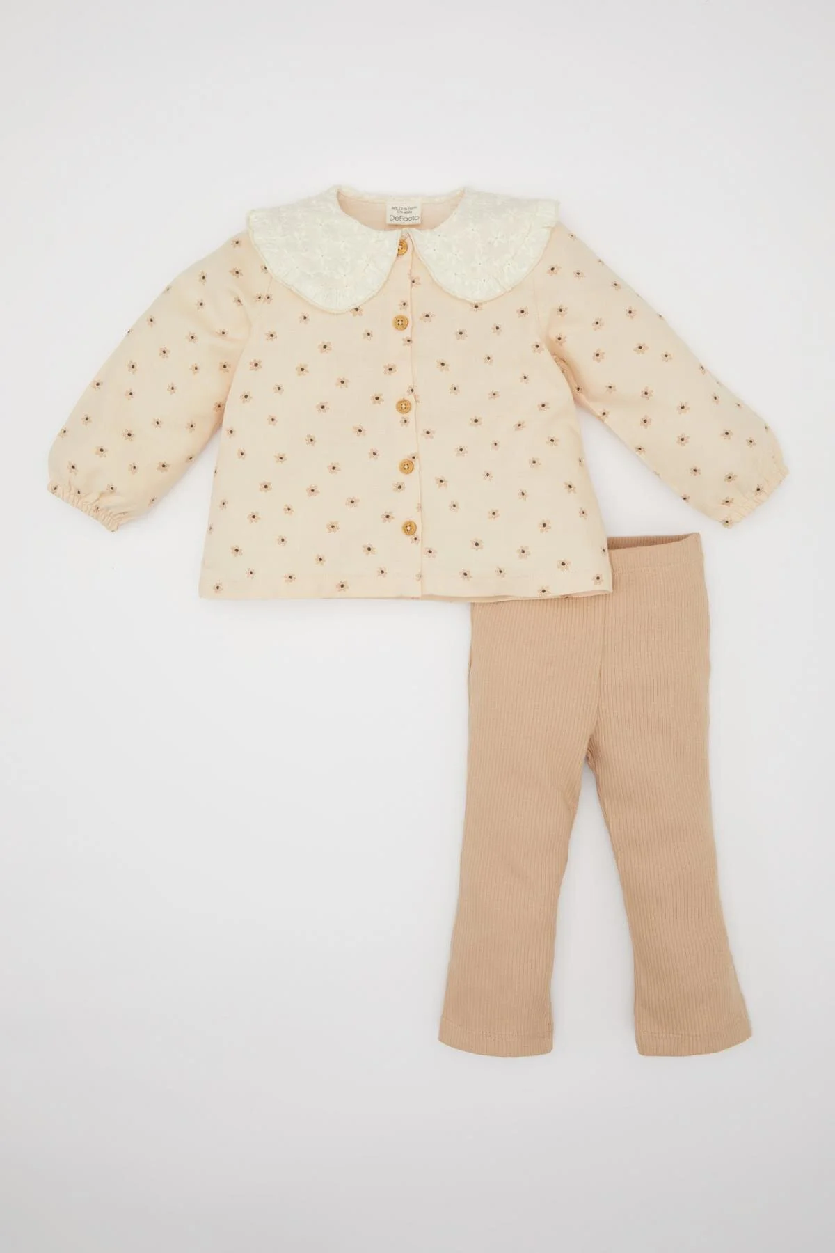 DeFacto  Mädchen Baby Floral Twill gemustertes Hemd Leggings 2-teiliges Set C3116a524sp