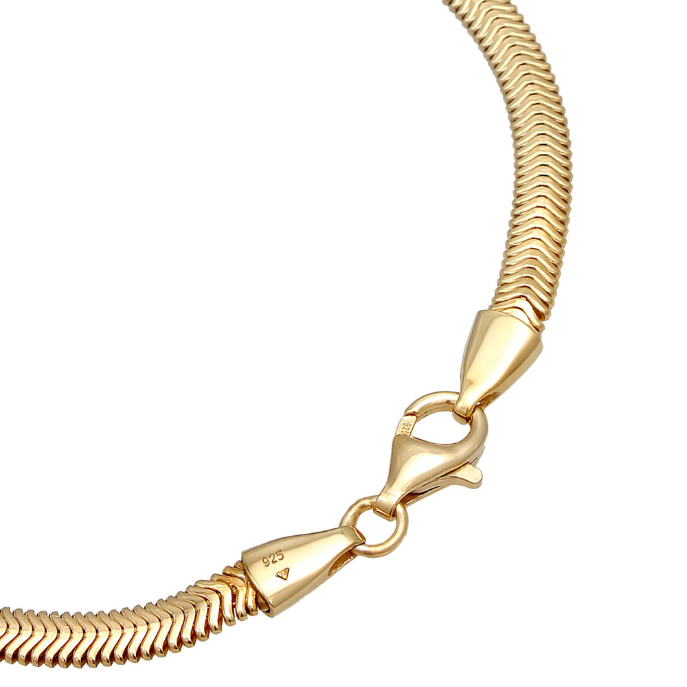 KUZZOI KUZZOI Bracelet Femme Flat Elegant Snake Chain Herringbone Trend en argent sterli Bracelet