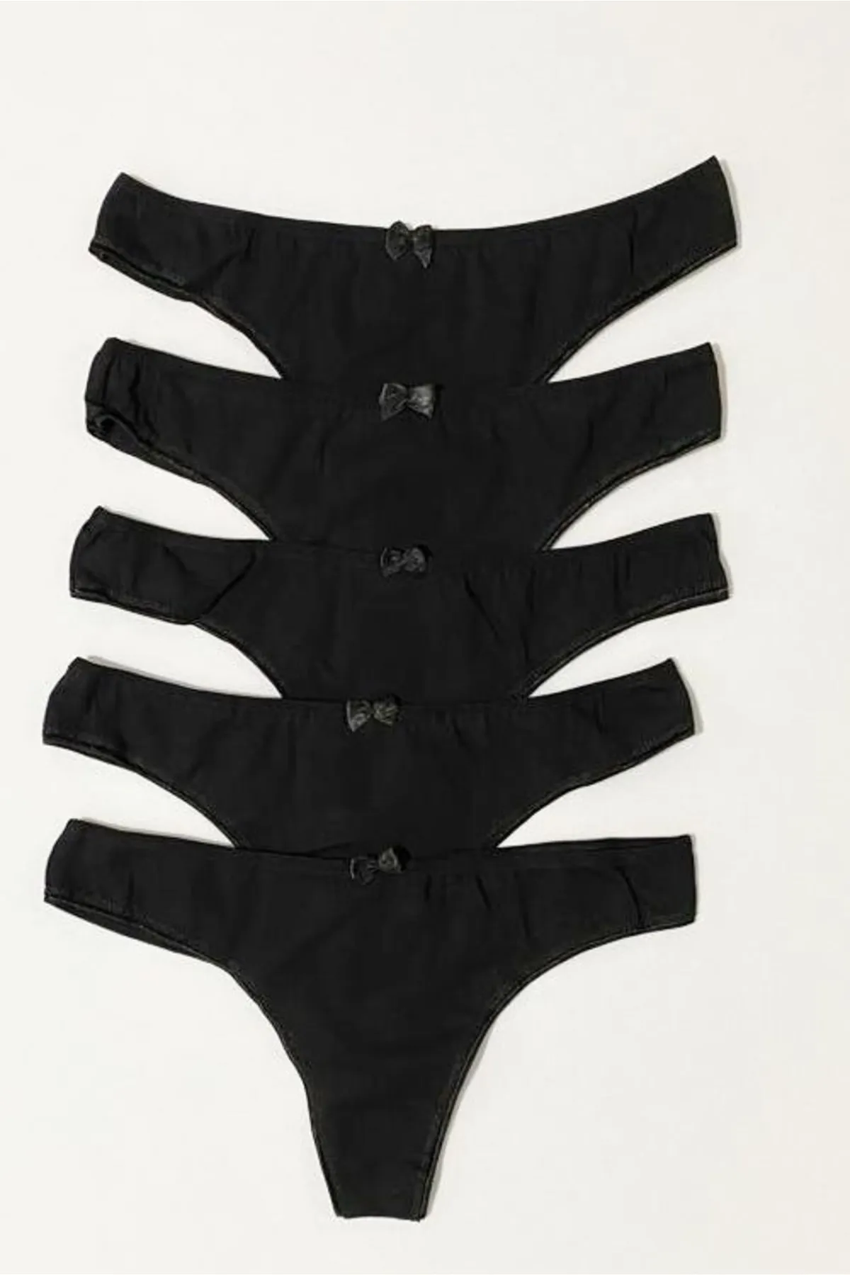 Nicoletta  Damen-Tanga, 5-teilig, Schwarz