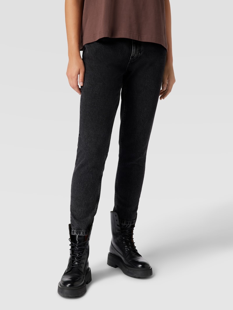 Skinny Fit Jeans mit High Waist in schwarz