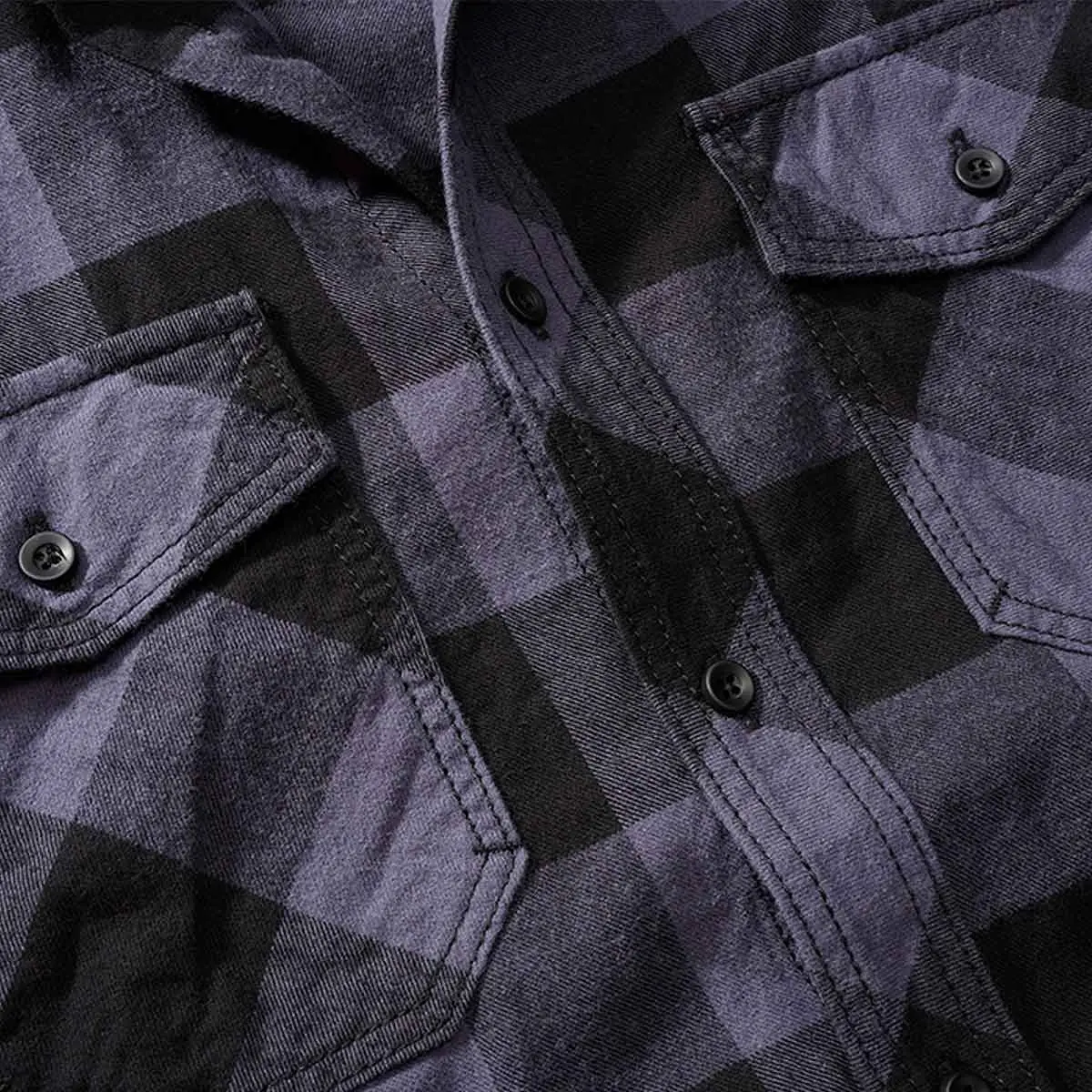 Checkshirt kurzarm schwarz-grau