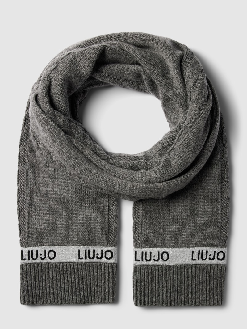 Schal mit Label-Print in mittelgrau