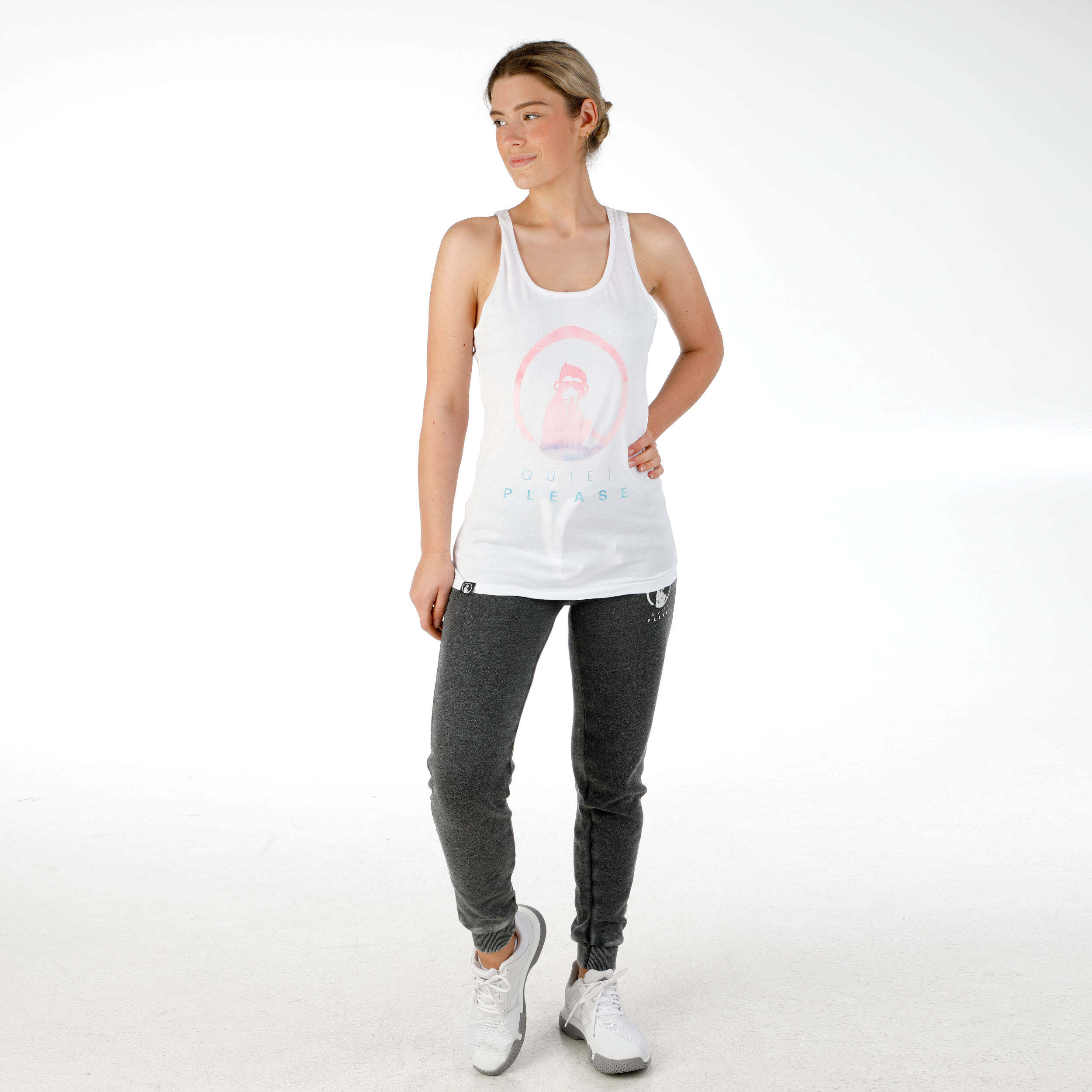 Tie Dye Logo Tank-Top Damen - Weiß, Mehrfarbig