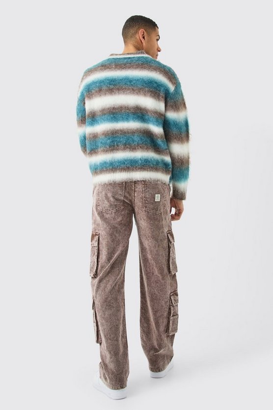 Lockere Cord-Hose mit Taschen und Acid-Waschung