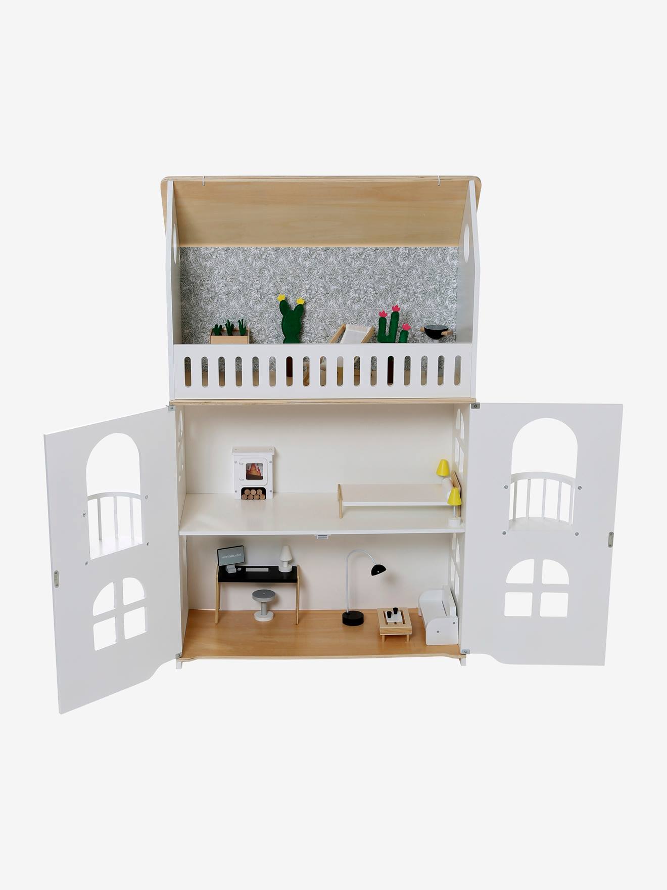 Maison de poupée mannequin Romantique en bois FSC® multicolore