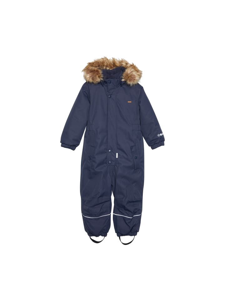 Minymo Schneeoverall 162145 Schneeanzug mit Kapuze und Fußschlafen in Blau günstig kaufen