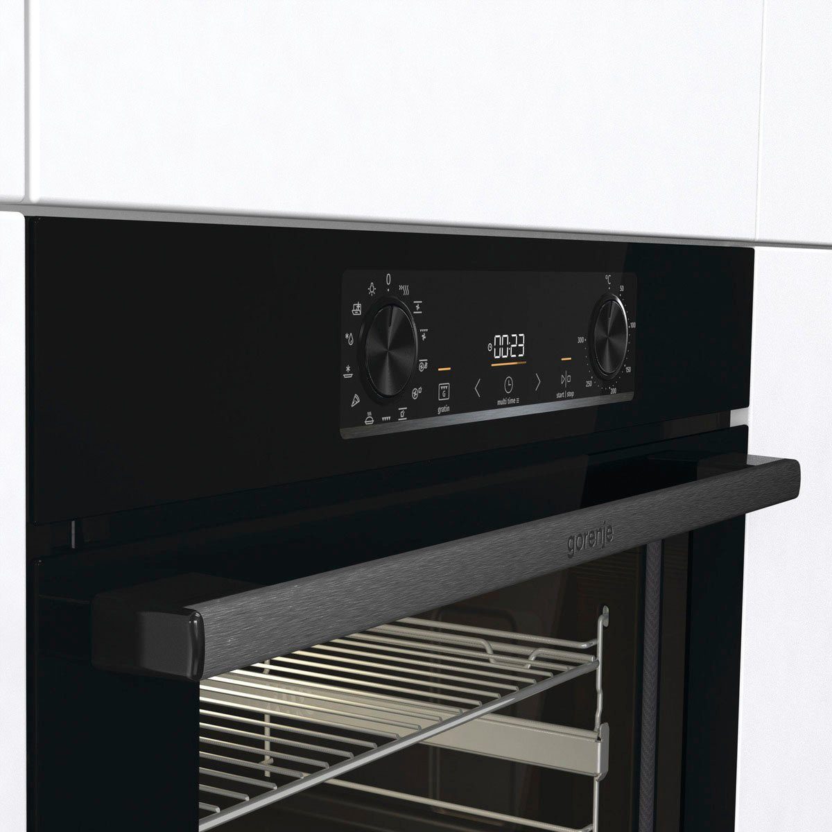 GORENJE Backofen BPS6737E09BGOT, mit 2-fach-Teleskopauszug, Pyrolyse-Selbstreinigung, ExtraSteam