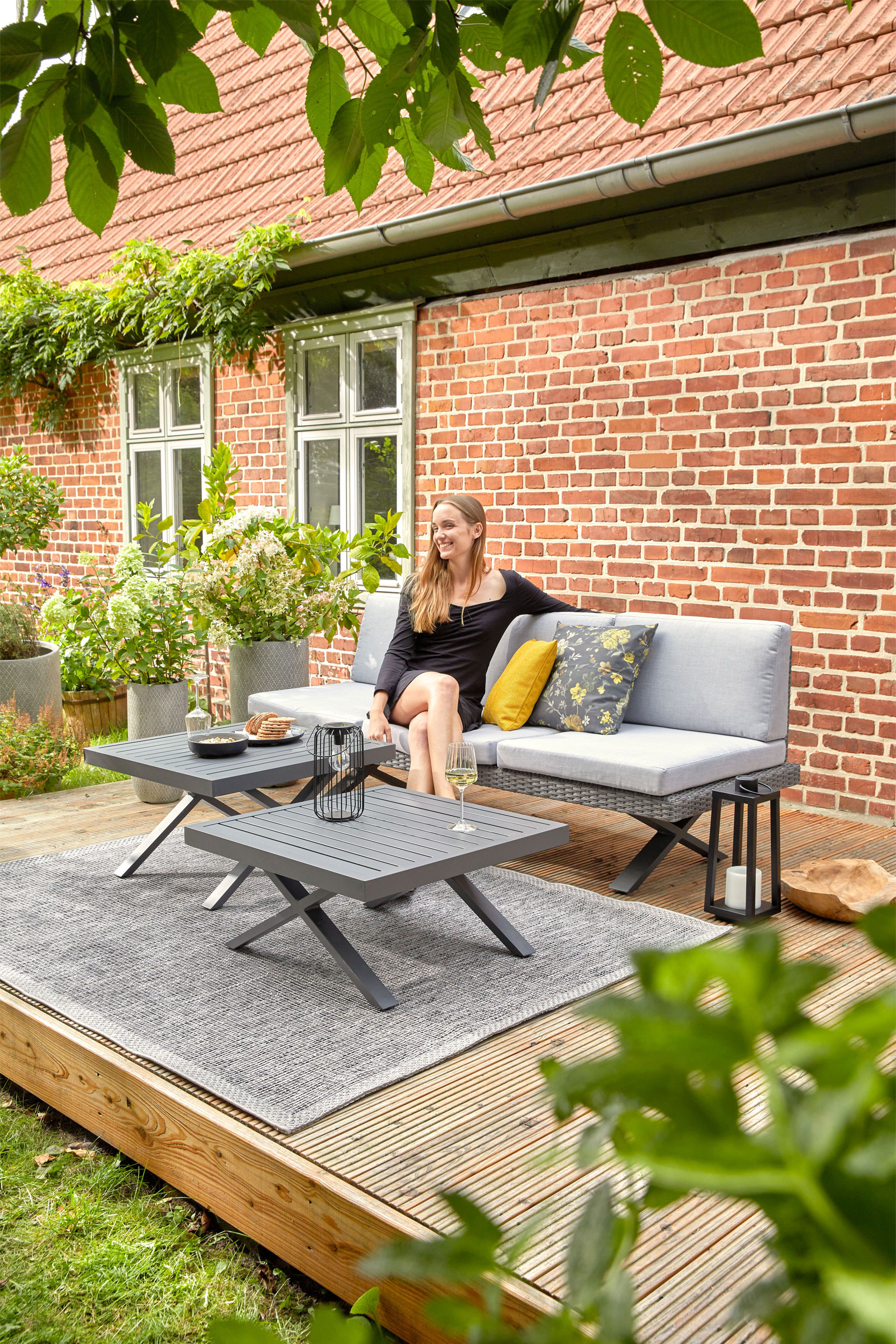 OUTDOORGartenmöbel Beistelltisch-Set
