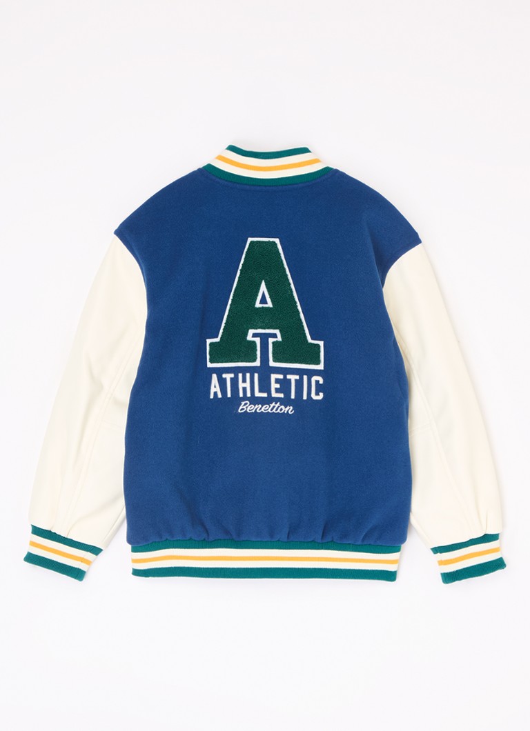 Benetton baseball dzseki gyapjúkeverékből, paszpólos zsebekkel