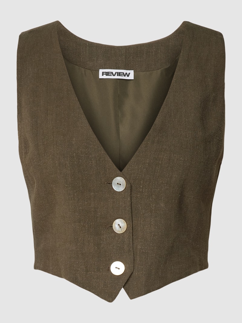 Cropped Weste mit Knopfleiste in khaki