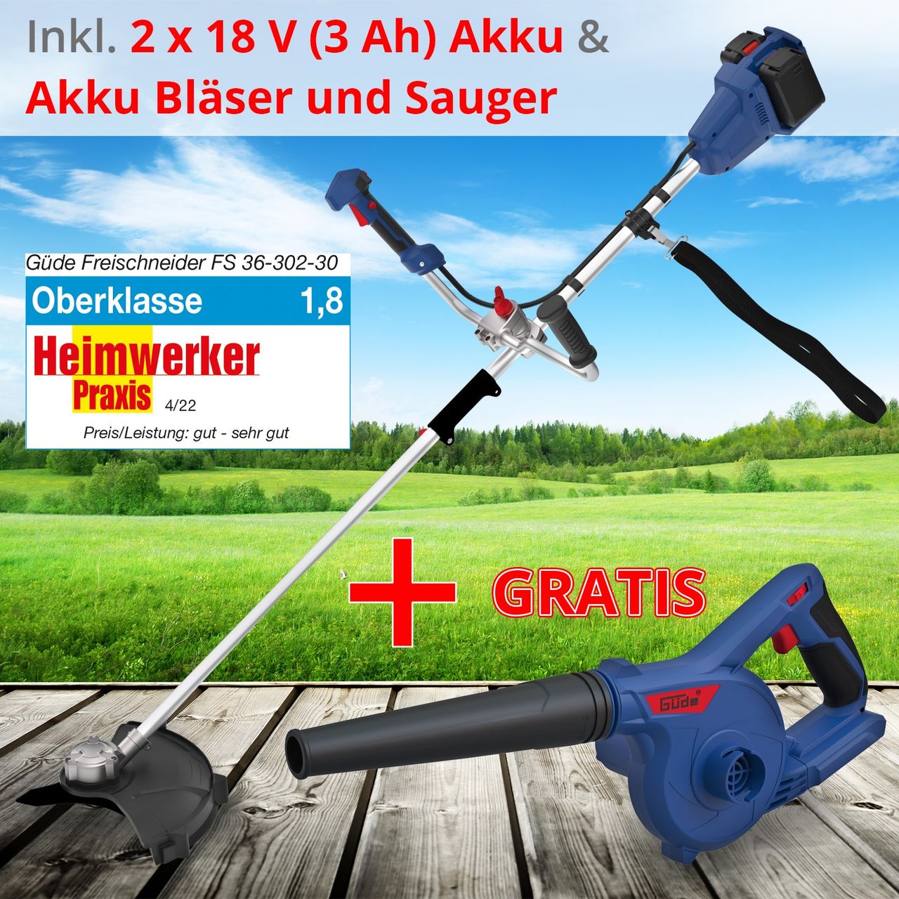 Güde Akku Freischneider FS 36-302-30 SET