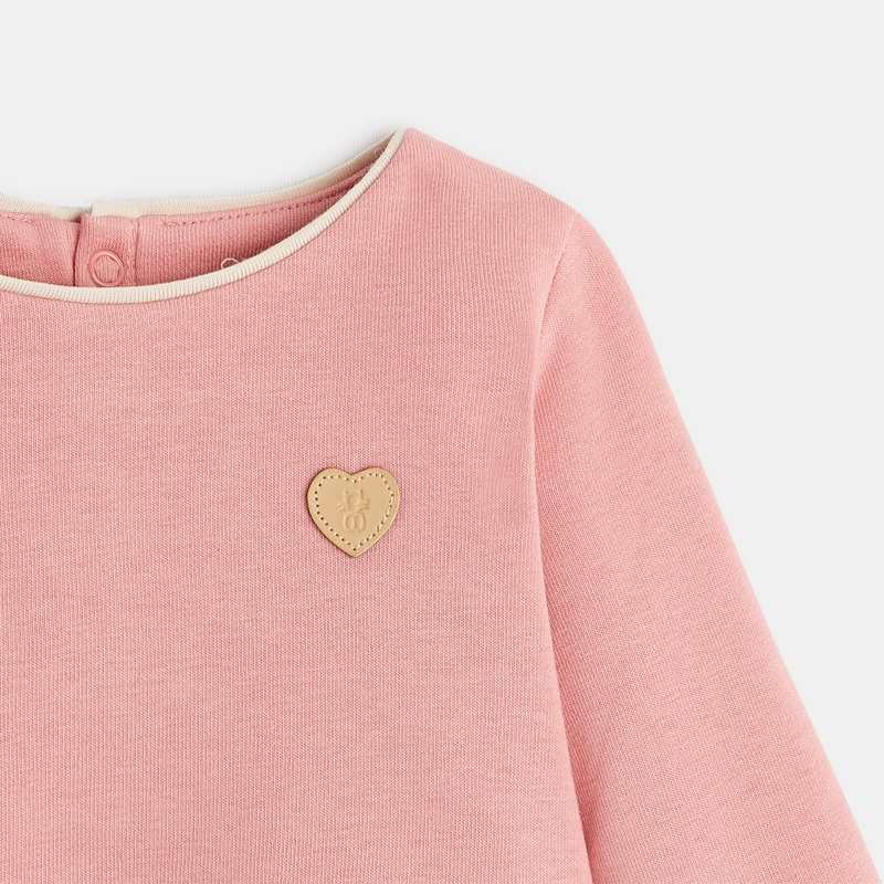 Sweat molleton léger (lot de 2) rose bébé fille
