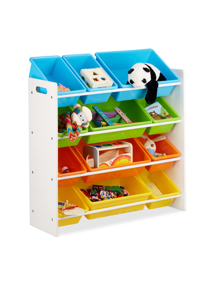 relaxdays Kinderregal mit Boxen in Bunt - (B)86 x (H)88 x (T)31 cm günstig kaufen onesize