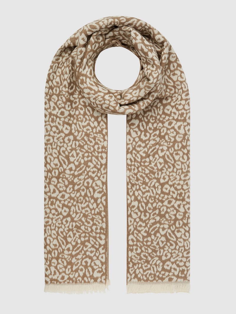 Schal mit Leopardenmuster in camel