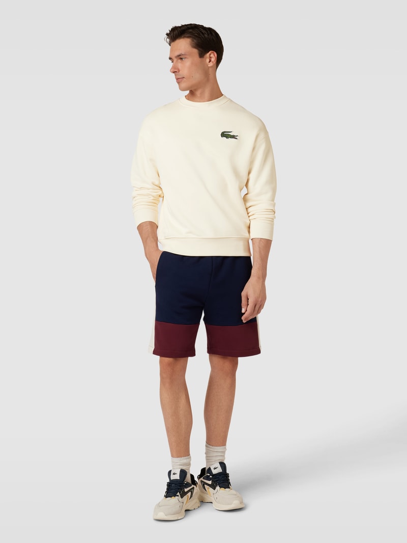Sweatshirt mit Logo-Stitching in offwhite