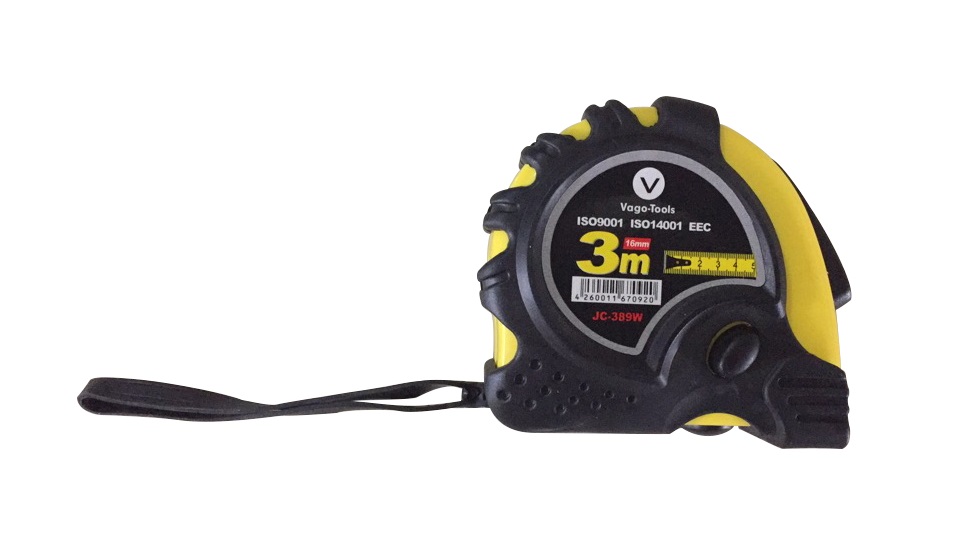 Vago-Tools Rollmaßband Maßband Messband 3m Bandmaß Rollband m. zwei Stopknöpfe 1x