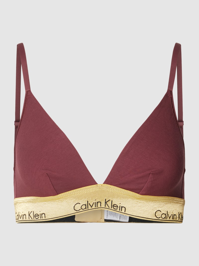 Bralette mit elastischem Label-Bund Modell 'HOLIDAY' in bordeaux rot