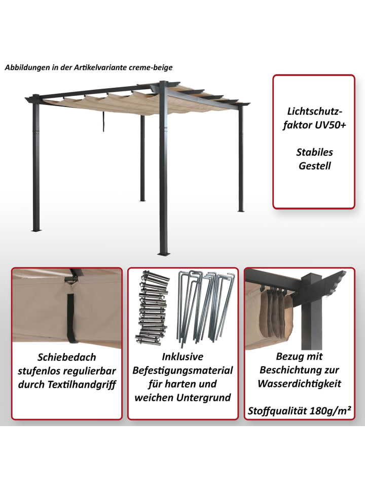 MCW Aluminium Pergola N93, Taupe günstig kaufen onesize