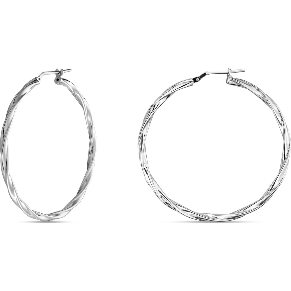 FAVS Créoles 925 Argent rhodié Boucles d'oreilles