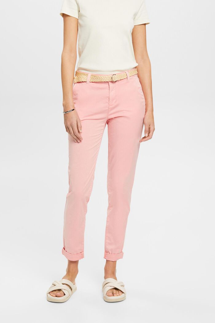 Leichte Stretch-Chino mit Gürtel